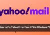 Fix Yahoo Error Code 475